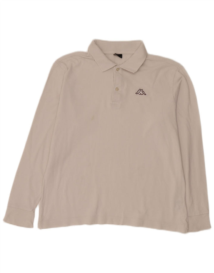 Kappa Polo à Manches Longues Homme Blanc Moyen Coton