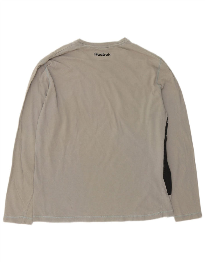 Reebok Haut Graphique à Manches Longues Homme Gris Coton Large