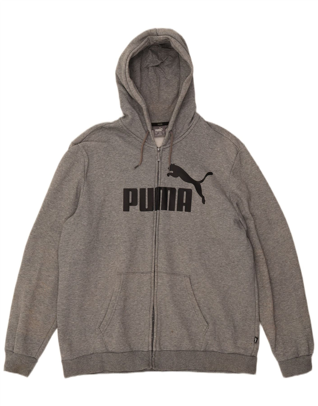 Puma Pull à capuche zippé graphique pour homme 2XL Gris Coton