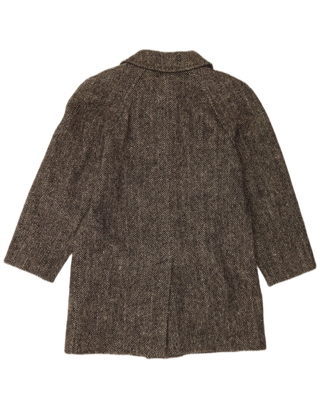 BLUE DEVIL Manteau Homme UK 38 Laine à Chevrons Gris Moyen