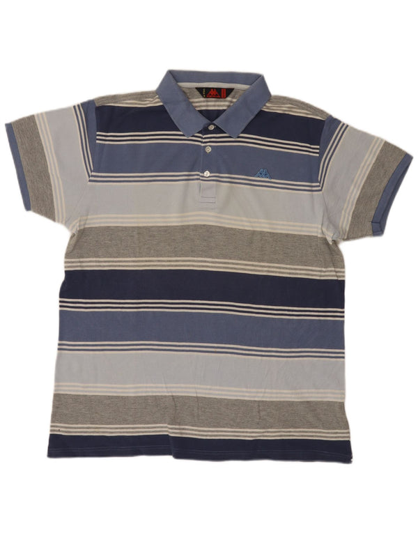 Kappa Polo Homme 2XL Bleu Rayé Coton