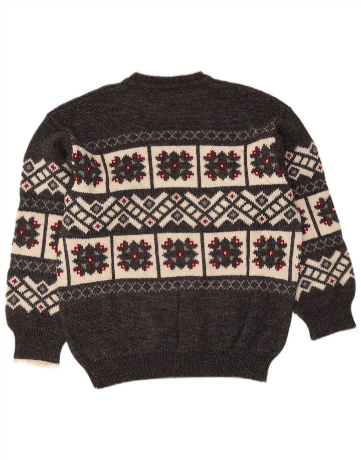 Sevres Pull Col Rond Homme IT 48 Gris Moyen Géométrique