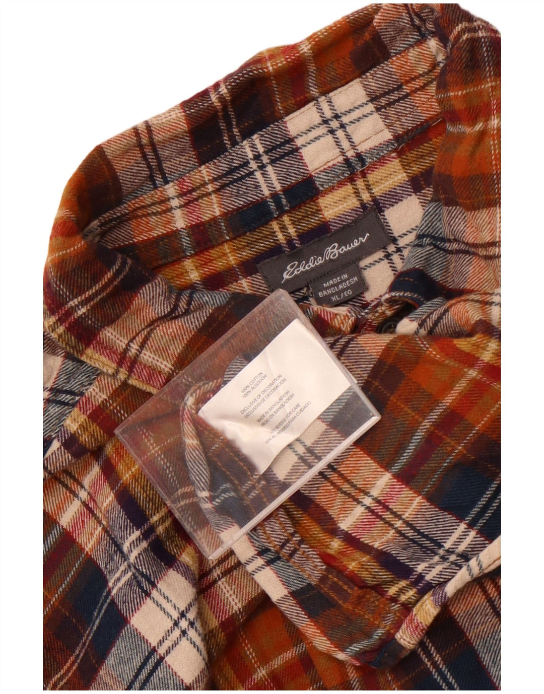 Eddie Bauer Chemise en flanelle pour homme XL en coton à carreaux marron