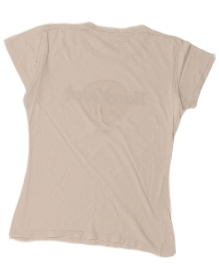 HARD ROCK CAFE T-shirt graphique Paris pour femme UK 10 Petit coton blanc