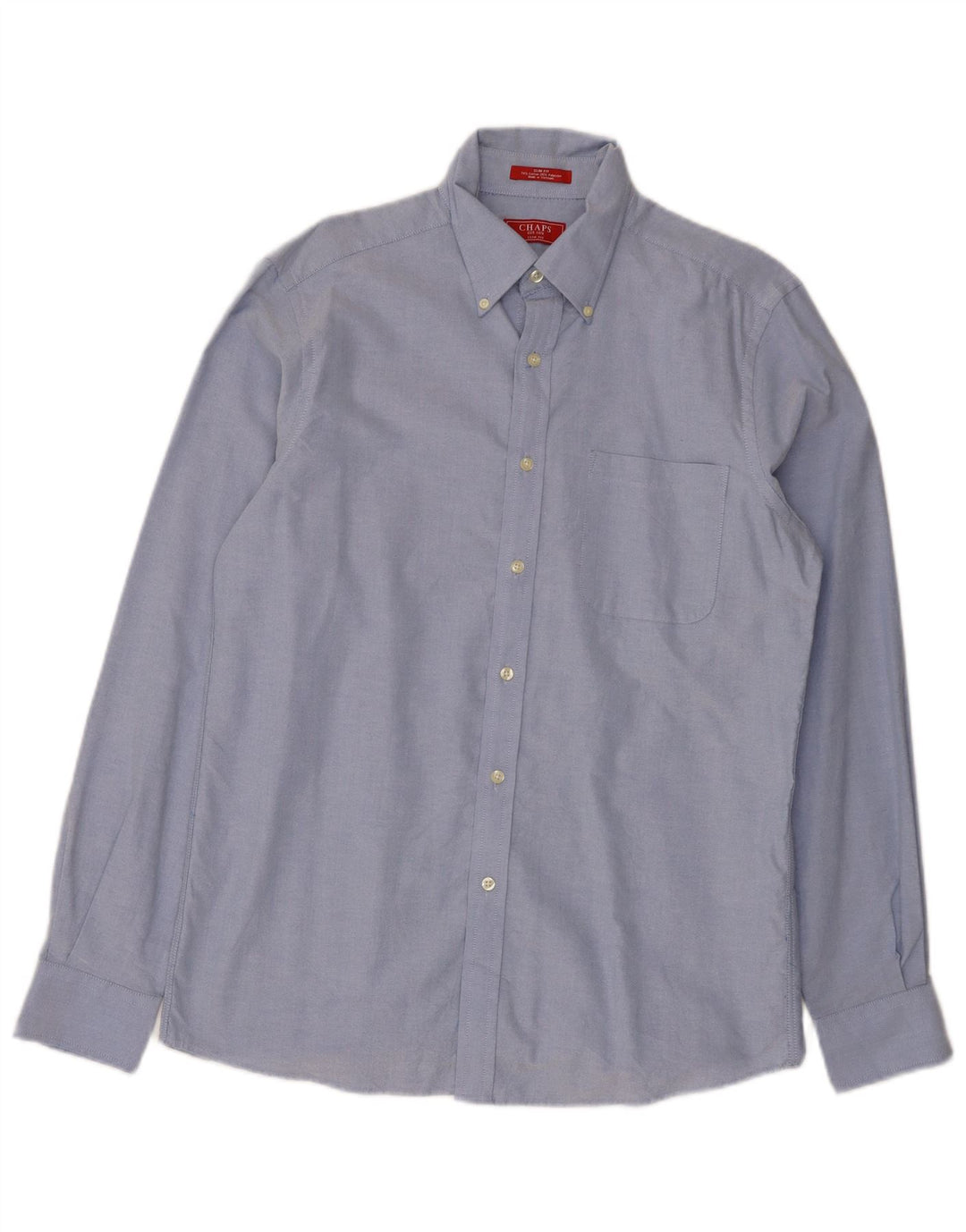 Chaps Chemise Slim Fit Homme Taille 15 1/2 Coton Bleu Moyen
