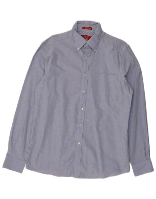 Chaps Chemise Slim Fit Homme Taille 15 1/2 Coton Bleu Moyen