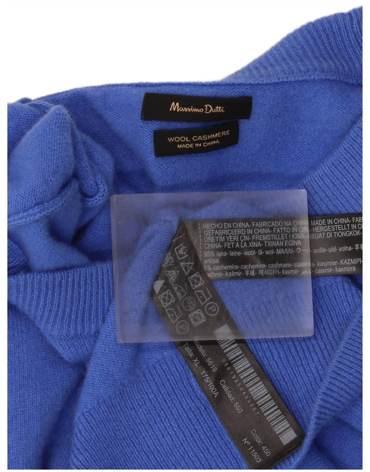 Massimo Dutti Pull à col rond pour homme XL en laine bleue