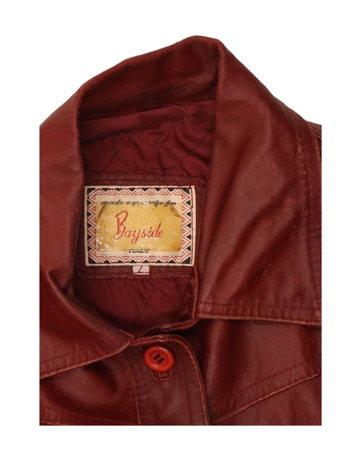 Bayside Veste en cuir pour femme UK 14 Grand cuir bordeaux