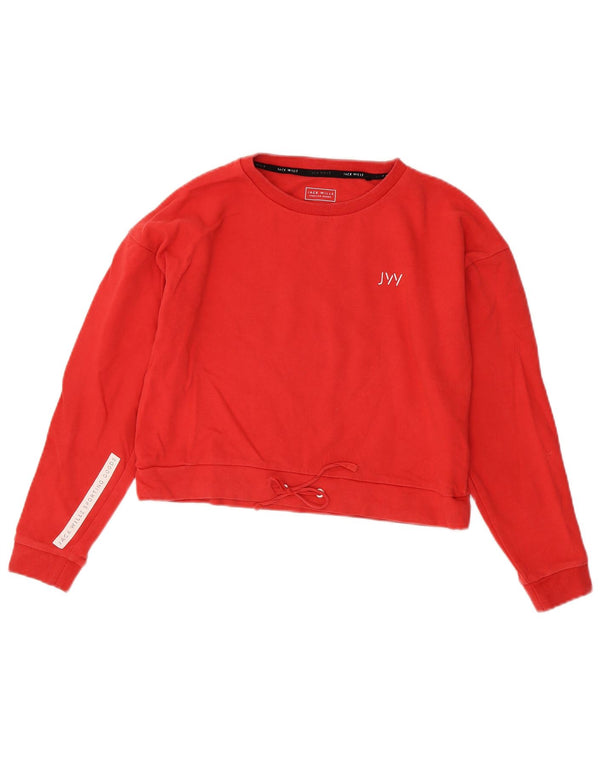 Jack Wills Sweat-shirt court surdimensionné pour femme UK 8 Petit Rouge