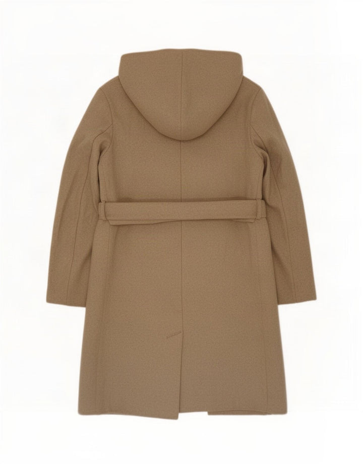 Zara Manteau à capuche pour femme UK 10 Small Beige Polyester