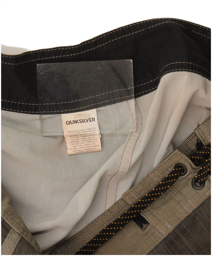 Quiksilver Short de Bain Homme Large Gris Rayé Polyester