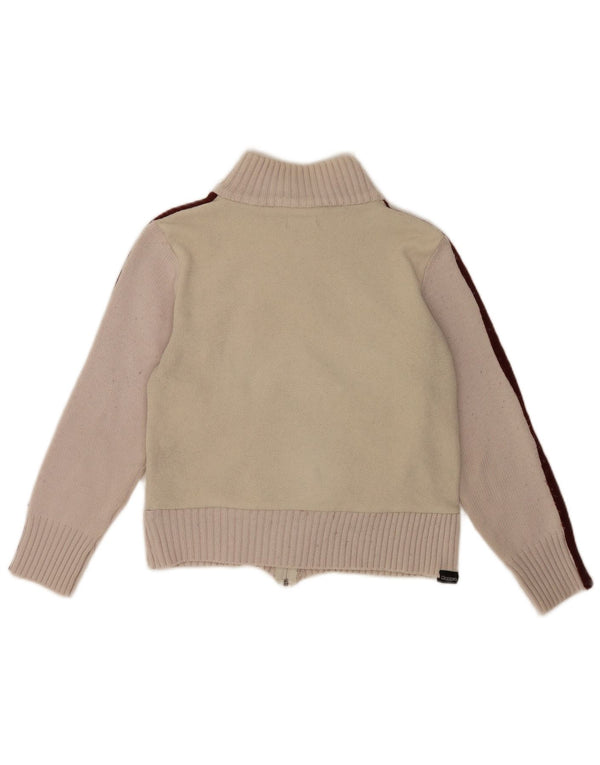 Kappa Veste polaire pour femme UK 10 Small Beige Colourblock Polyester Sports