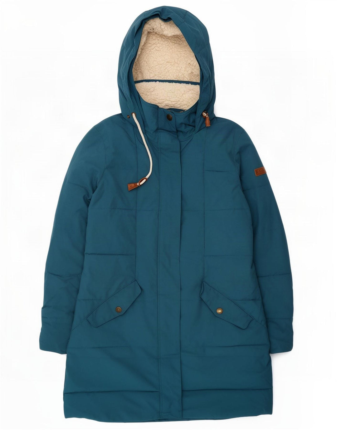 Roxy Manteau rembourré à capuche pour femme UK 16 Large Bleu Polyester