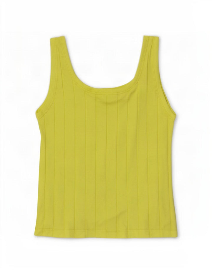 Massimo Dutti Débardeur Femme UK 8 Petit Coton Jaune