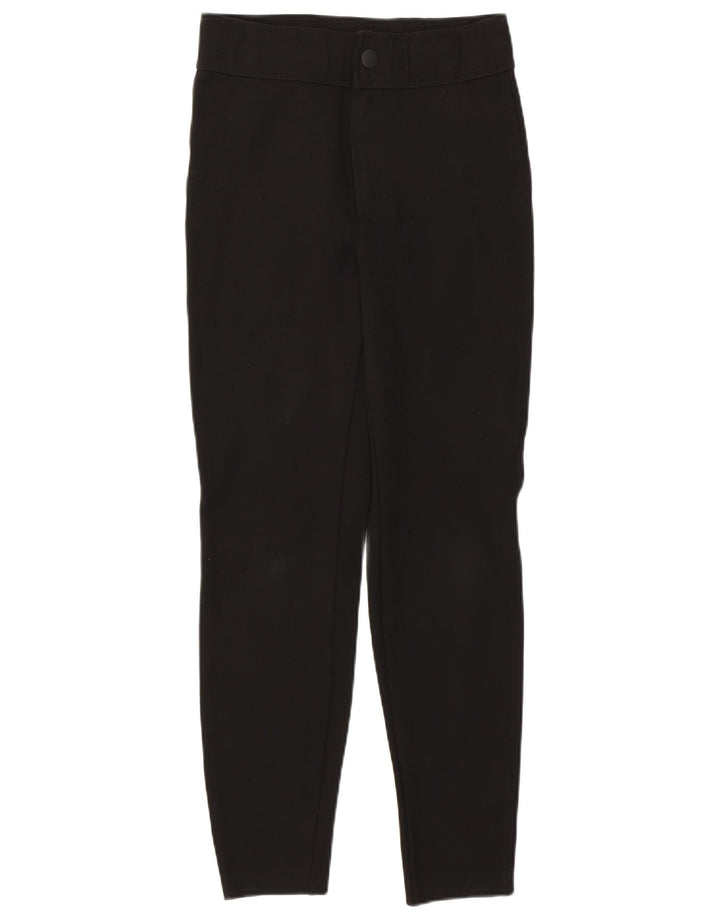 Zara Pantalon court skinny taille haute pour femme Medium W28 L27 Noir Viscose