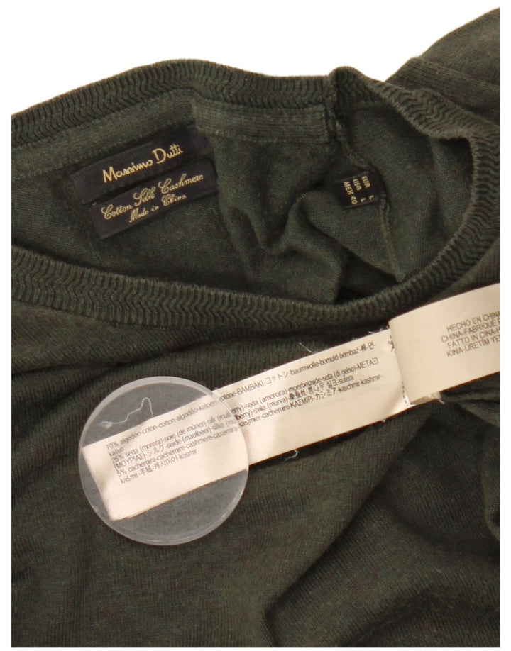 MASSIMO DUTTI Pull col rond homme grand coton kaki