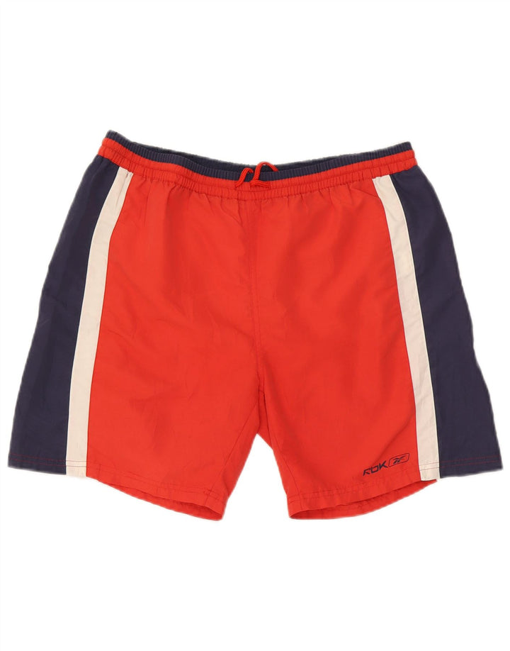 Reebok Short de Bain Homme XL Rouge Colourblock