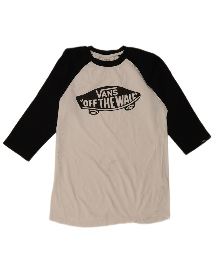 VANS Haut graphique coupe slim à manches 3/4 pour homme Petit blanc en coton color block