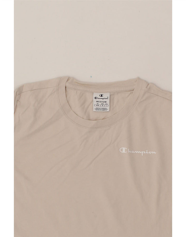 CHAMPION Womens T-Shirt Top UK 12 Medium Off White Cotton Vintage Champion and Second-Hand Champion from Messina Hembry 