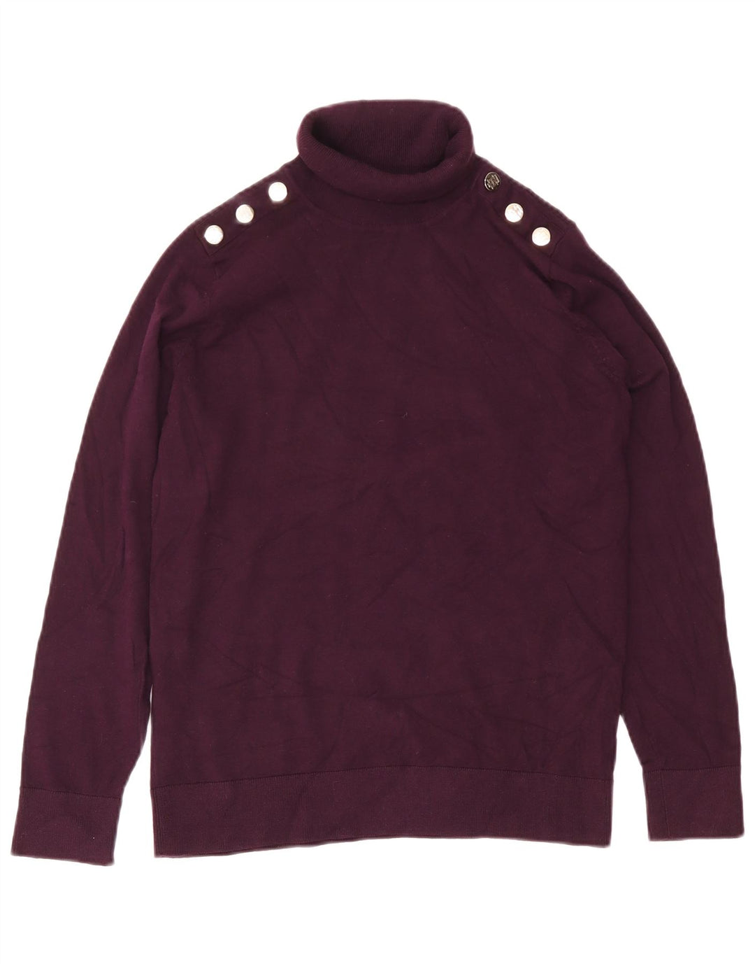 Tommy Hilfiger Pull col roulé pour femme UK 14 Grand coton marron