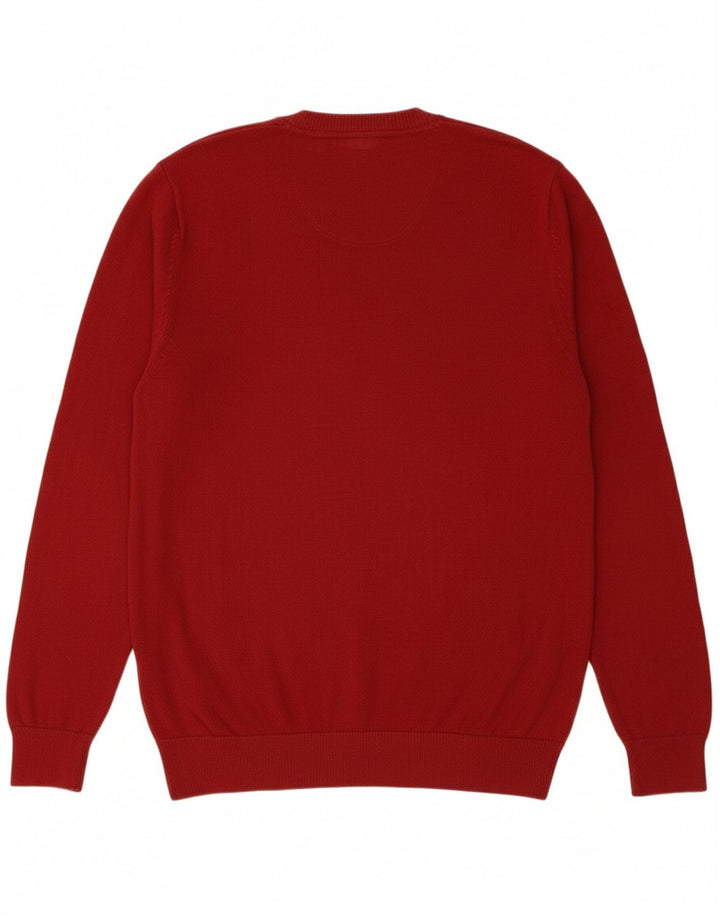 BLUE HARBOUR Mens V-Neck Jumper Sweater Large Red Cotton Vintage Blue Harbour and Second-Hand Blue Harbour from Messina Hembry 