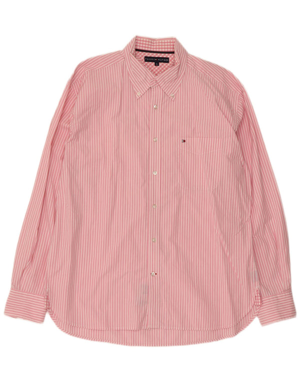 Tommy Hilfiger Chemise Homme XL Coton Rayé Rose