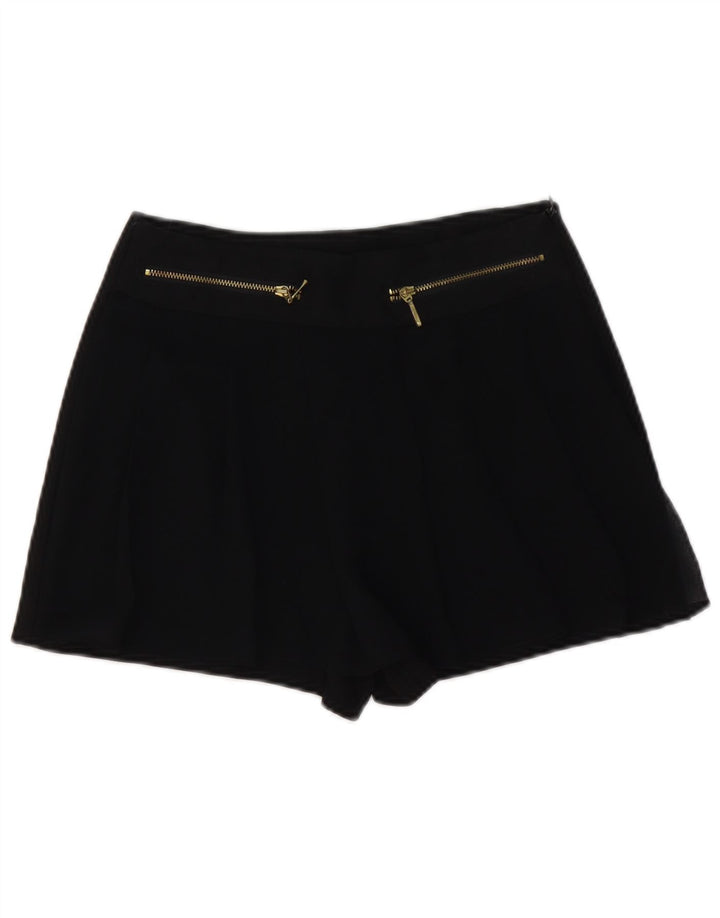 ZARA Short décontracté taille haute pour femme XS W24 Noir Polyester