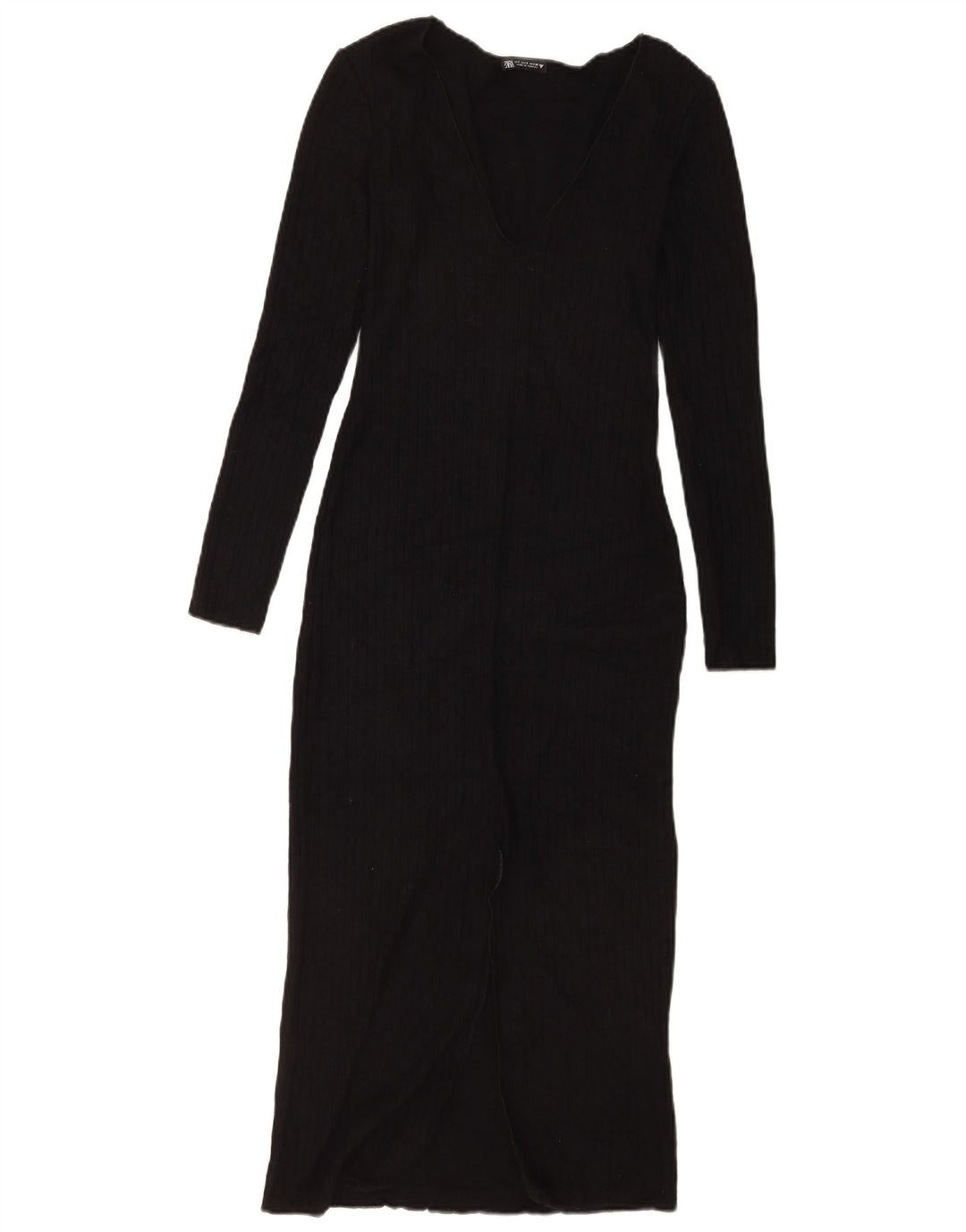 Zara Femme Robe Pull UK 8 Petite Viscose Noire