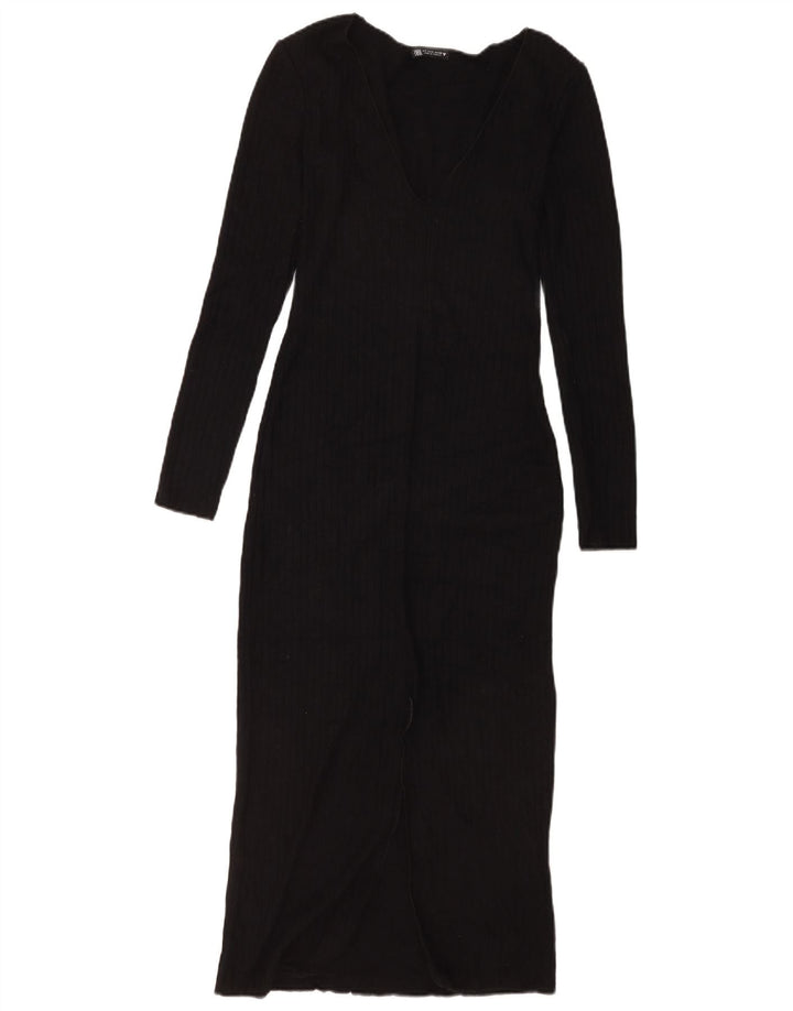 Zara Femme Robe Pull UK 8 Petite Viscose Noire