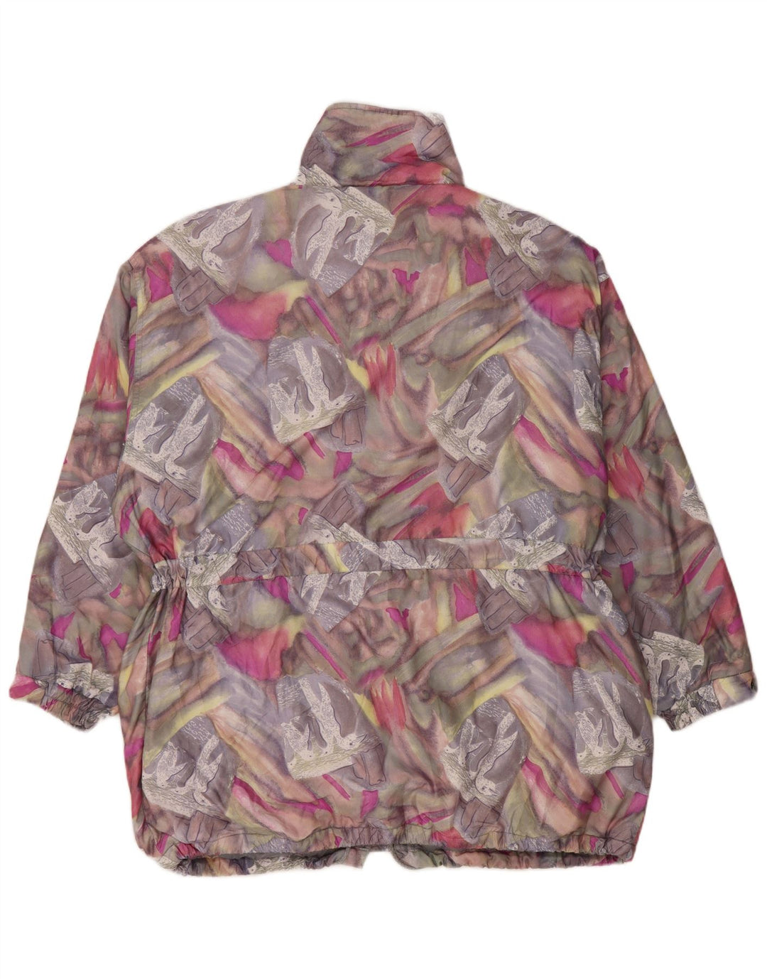 Veste coupe-vent à motif abstrait vintage pour femme IT 46 Large Multicolore