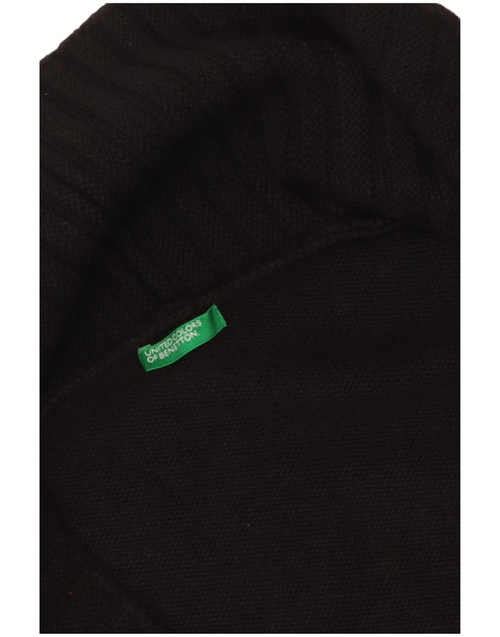 Benetton Pull Cardigan Ouvert Femme UK 12 Medium Noir