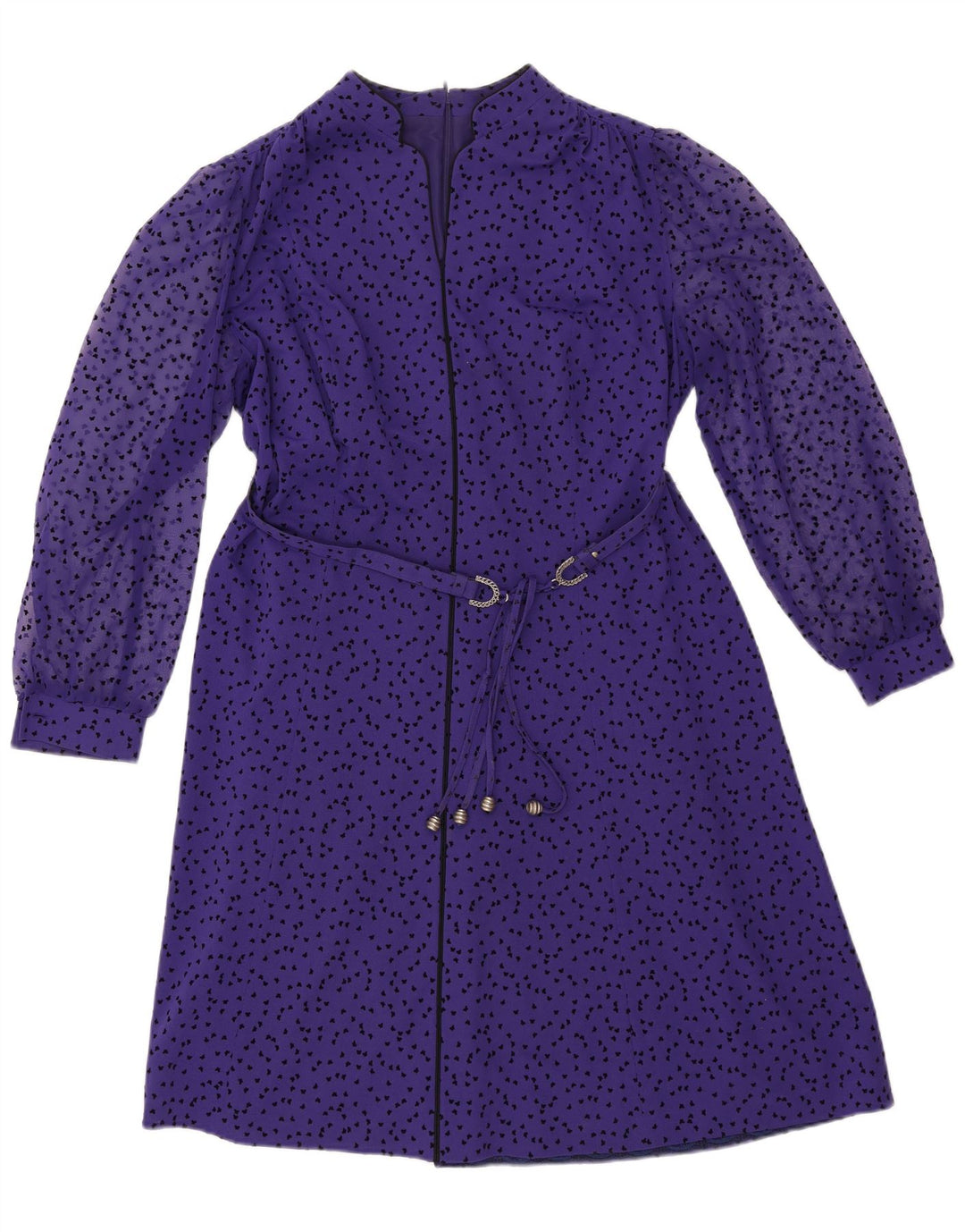 FRANKENWALDER Robe trapèze à manches longues pour femme EU 46 XL Violet à pois