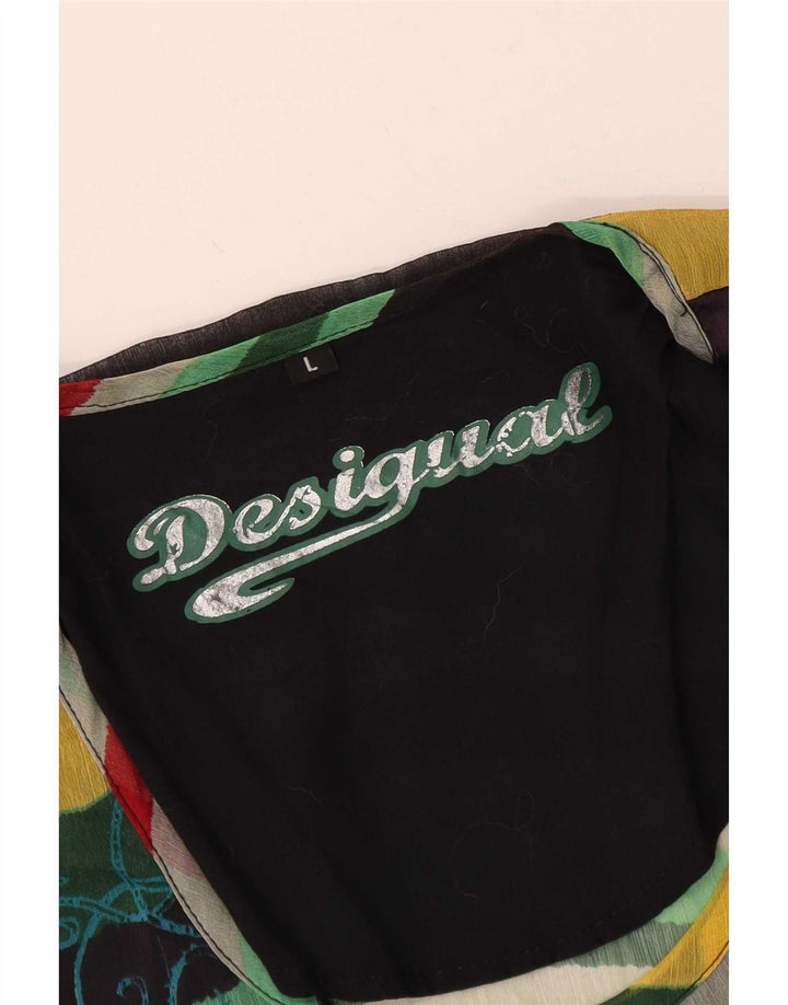 Desigual Chemisier surdimensionné pour femme UK 46 Large Rayé Multicolore
