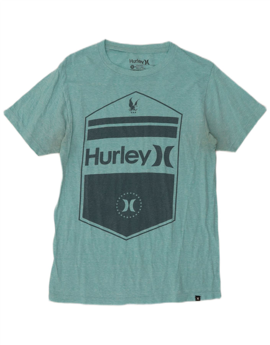 HURLEY T-shirt graphique coupe premium pour hommes, petit coton moucheté turquoise