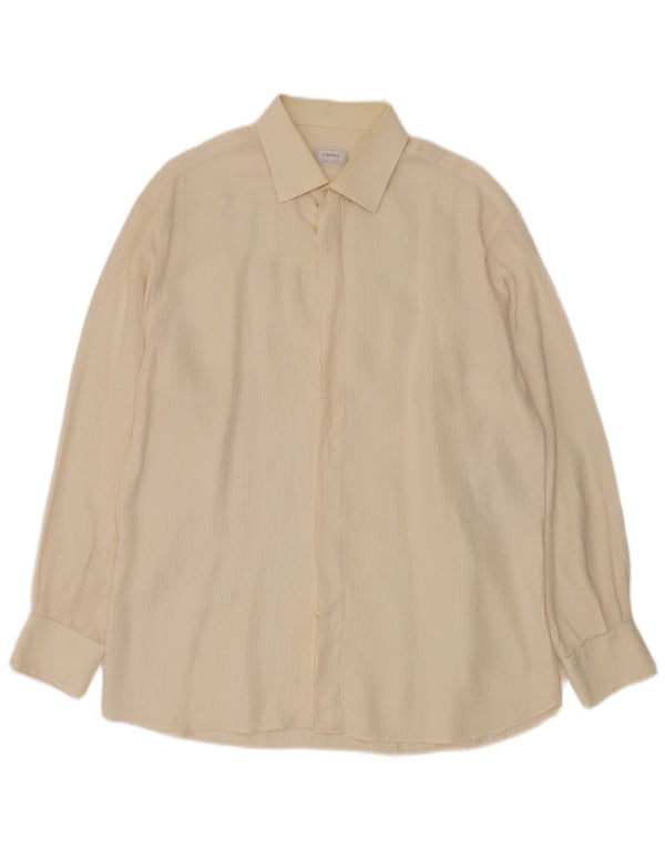 CARREL Chemise homme Taille 42 16 1/2 Grandes rayures beiges