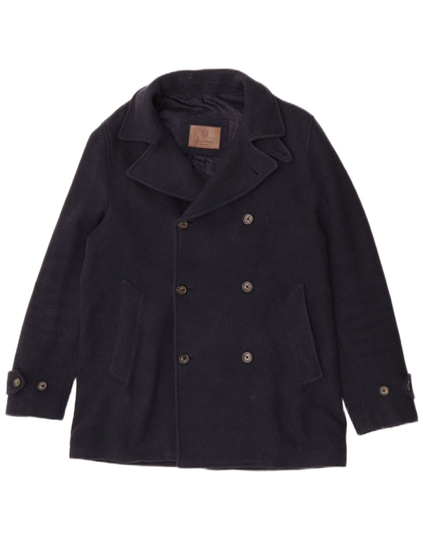 Massimo Dutti Caban Homme UK 38 Laine Bleu Marine Moyen