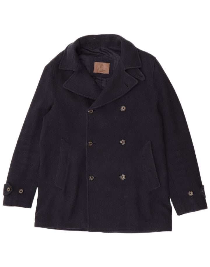 Massimo Dutti Caban Homme UK 38 Laine Bleu Marine Moyen