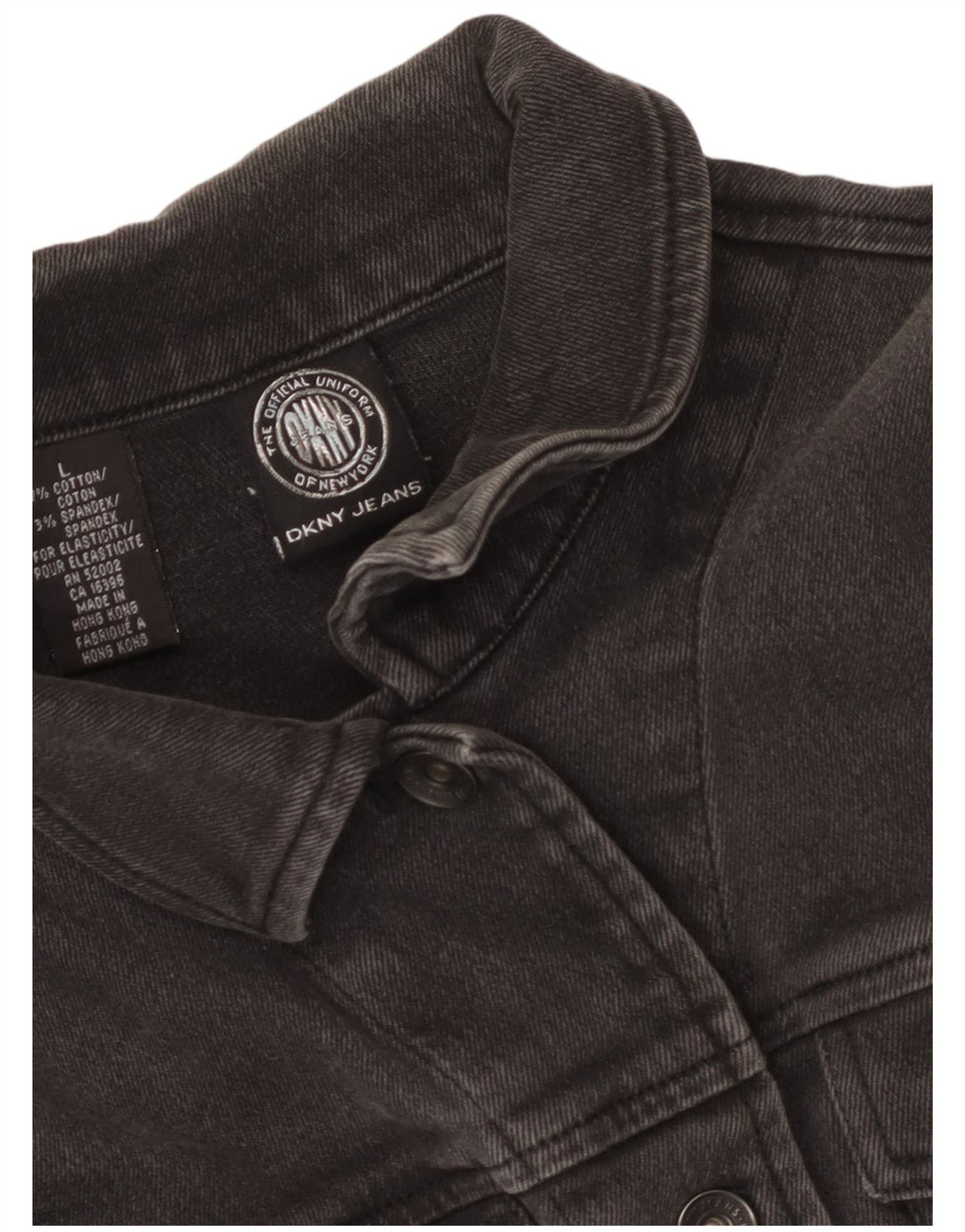 Dkny Veste en jean courte pour femme UK 14 Grand coton gris