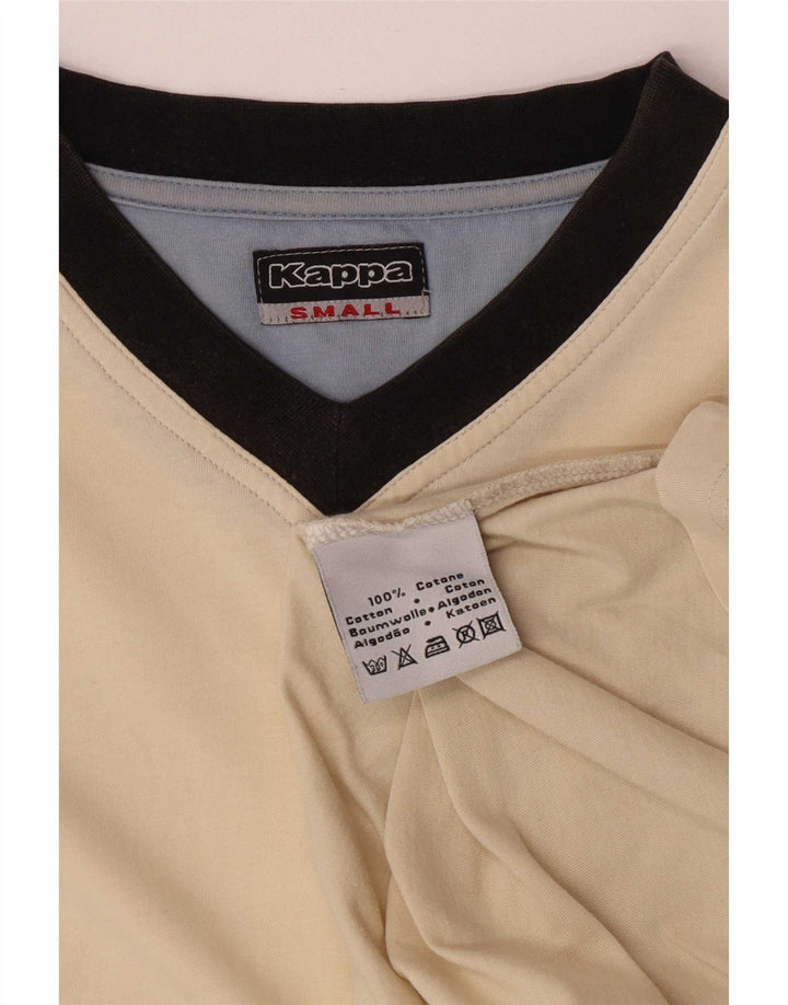 Kappa Homme T-Shirt Top Petit Beige Colorblock Coton
