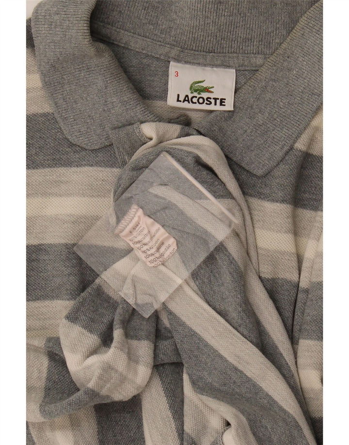 Lacoste Polo Homme Taille 3 Petit Coton Rayé Gris