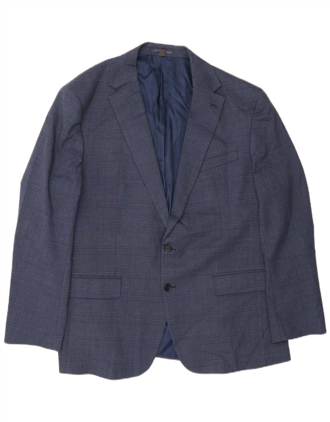 Marks & Spencer Veste blazer à 2 boutons pour homme UK 48 2XL Bleu pied-de-poule