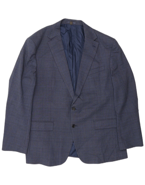 Marks & Spencer Veste blazer à 2 boutons pour homme UK 48 2XL Bleu pied-de-poule