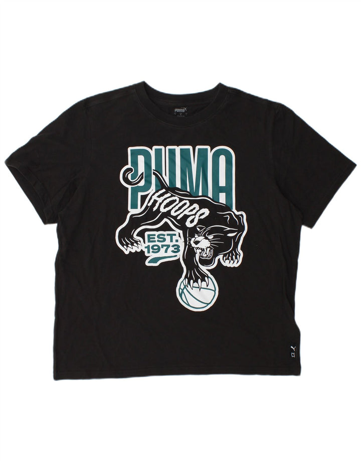 PUMA T-shirt graphique pour hommes, grand, noir, coton