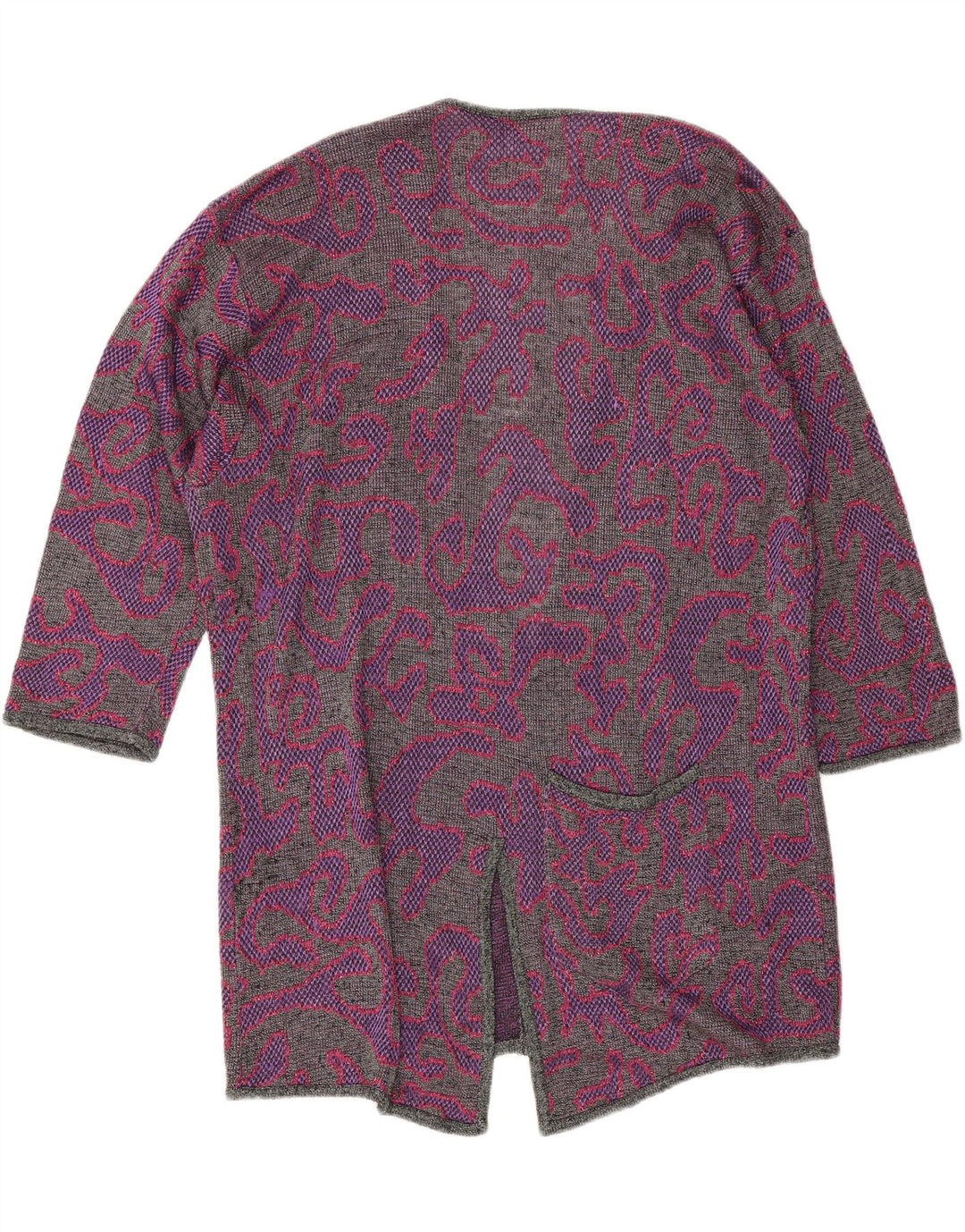 Di Bari Pull Cardigan à Motif Abstrait pour Femme IT 40 Petit Violet