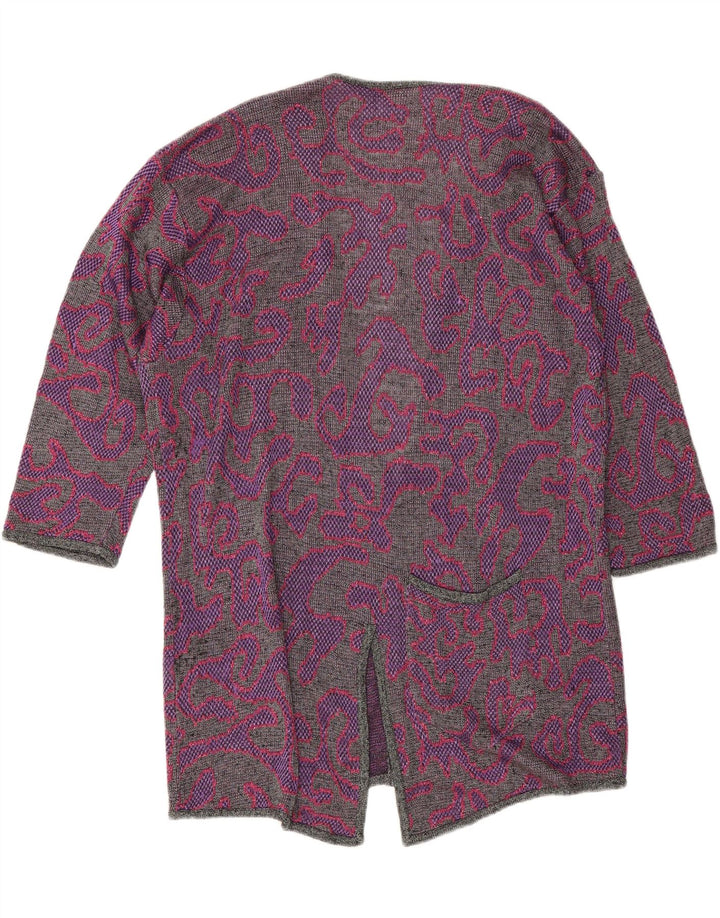 Di Bari Pull Cardigan à Motif Abstrait pour Femme IT 40 Petit Violet