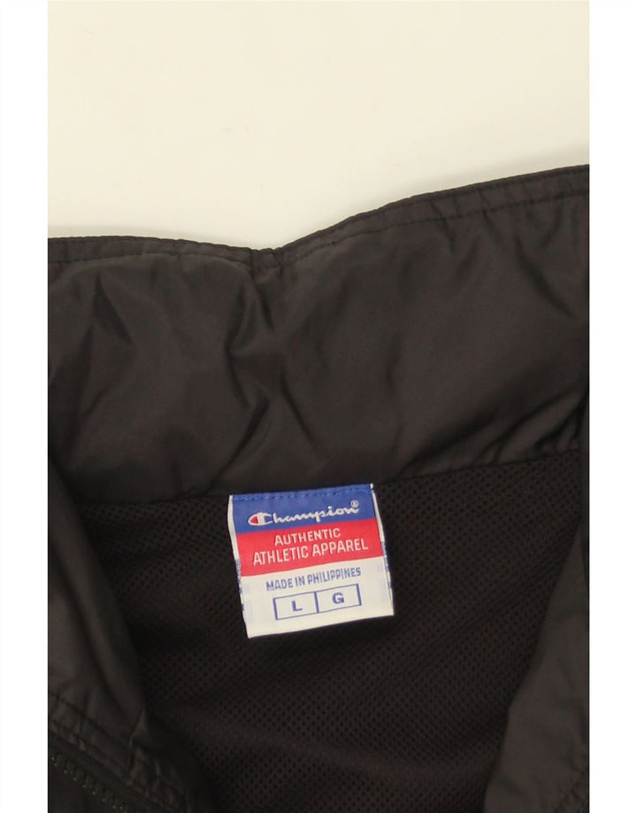 CHAMPION Veste de pluie graphique pour hommes UK 40 Large Black Colourblock