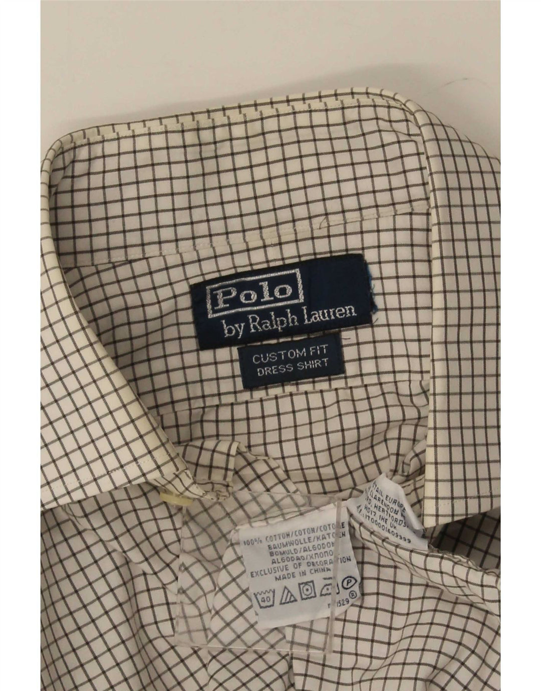 Polo Ralph Lauren Chemise sur mesure pour homme en coton à carreaux blanc moyen