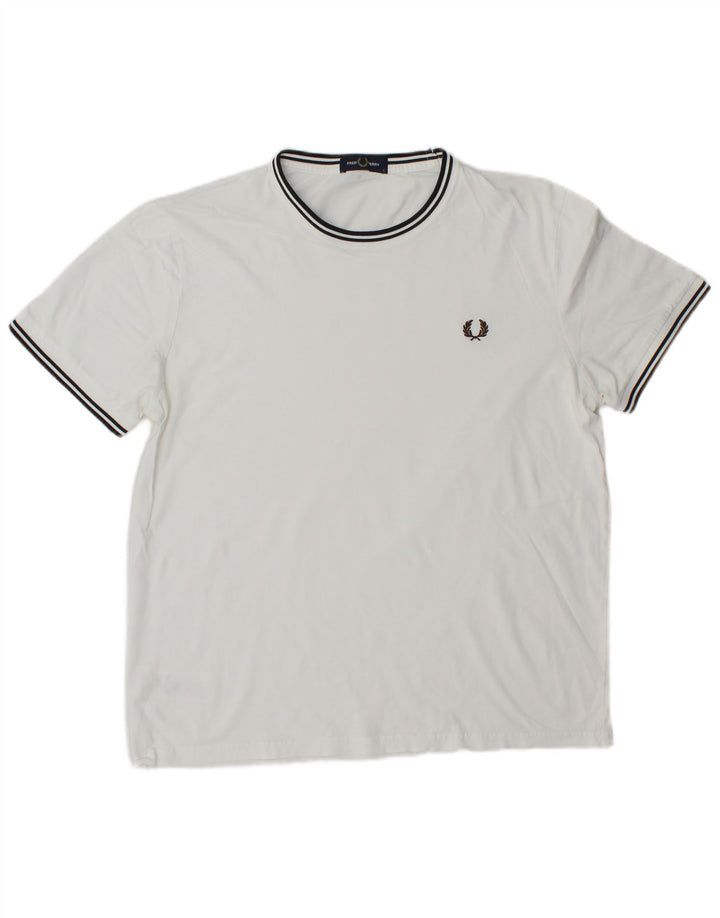 Fred Perry T-Shirt Homme Grand Blanc Rayé Cachemire
