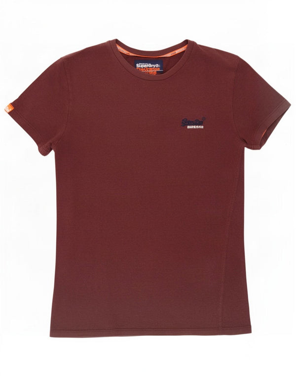 Superdry T-Shirt Top XS Bordeaux Coton Homme