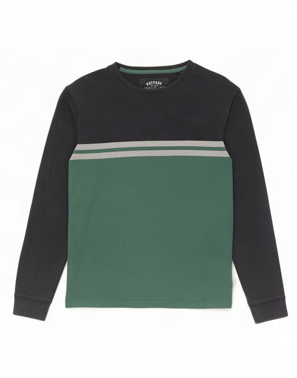 Fat Face Haut Homme Manches Longues Petit Gris Colorblock Coton